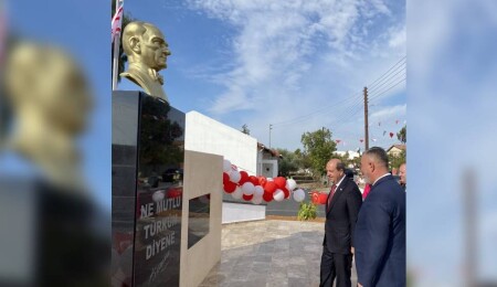 Köprülü köyünde yenilenen Atatürk Büstü açıldı