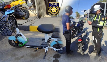 Polis 27 elektrikli scootera el koydu, kuralları hatırlattı