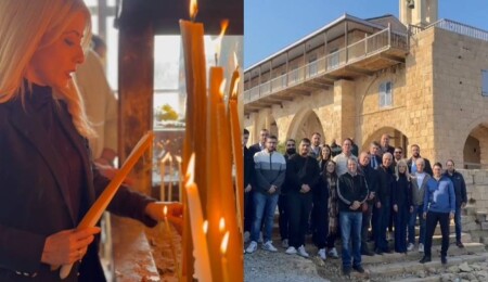 DİSİ ve Rum Meclis Başkanı Annita Dimitriu Apostolos Andreas Manastırı’nda ayine katıldı