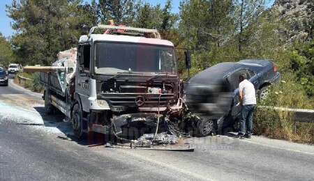 Girne Dağyolu’nda feci kaza: İki kişi yaralandı