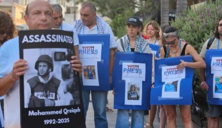 Silent Protest in Nicosia for Slain Gaza Journalists