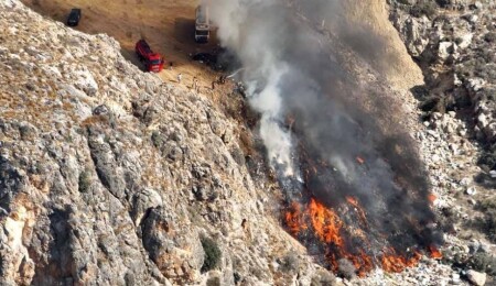 Boğazköy’de çöplük alanında çıkan yangına müdahale edildi