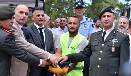 Yeşilova (Mandria) Şehitler Anıtı’nın temeli Karaoğlanoğlu’nda törenle atıldı