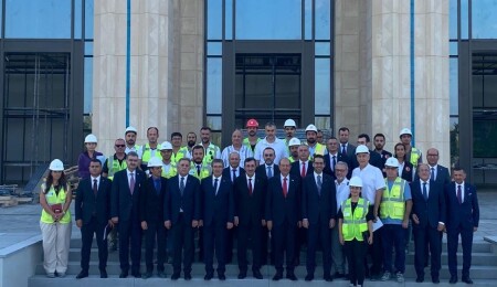 Ersin Tatar ve Cevdet Yılmaz, Cumhurbaşkanlığı Yerleşkesi inşaatında incelemelerde bulundu