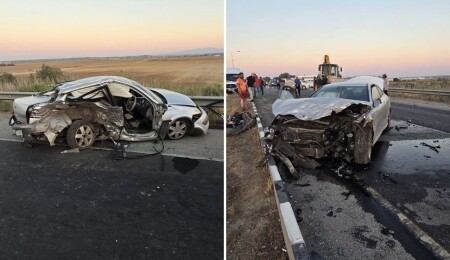 Lefkoşa-Güzelyurt ana yolunda korkutan kaza: Araçta sıkışan sürücüyü itfaiye kurtardı
