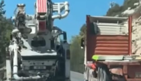 Tehlikeli mahalde araç geçen kamyon sürücüsüne 5 bin TL'lik ceza kesildi