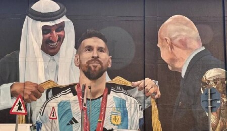 Messi'nin Dünya Kupası zaferi Katar'da dev duvar resmiyle ölümsüzleştirildi