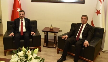 Başbakan Ünal Üstel, Türkiye Cumhurbaşkanı Yardımcısı Cevdet Yılmaz ile görüştü