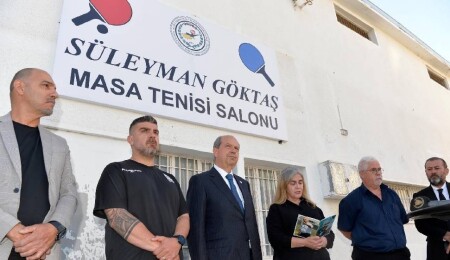 Cumhurbaşkanı Ersin Tatar "Süleyman Göktaş Masa Tenisi Salonu" açılışına katıldı