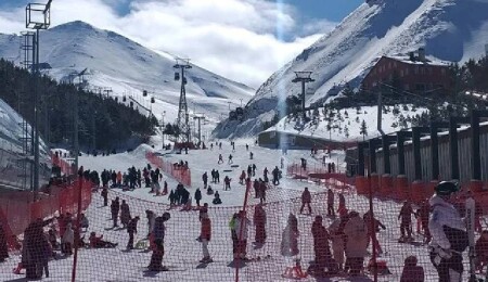 Palandöken'de kayakçılara kapalı olan alana çığ düştü