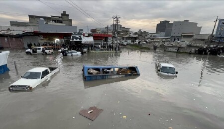 Irak’ın Erbil kentinde etkili olan yağış hayatı olumsuz etkiledi