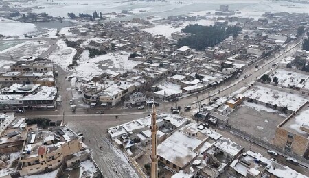 Suriye'nin kuzeyinde bazı kentler yıllar sonra beyaza büründü
