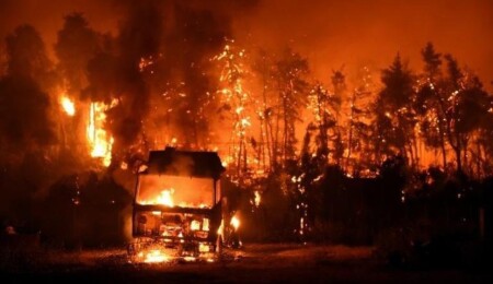 Greece Battles New Wildfire Fanned by Strong Winds