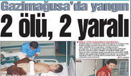 Mağusa'da yangın.2 ölü