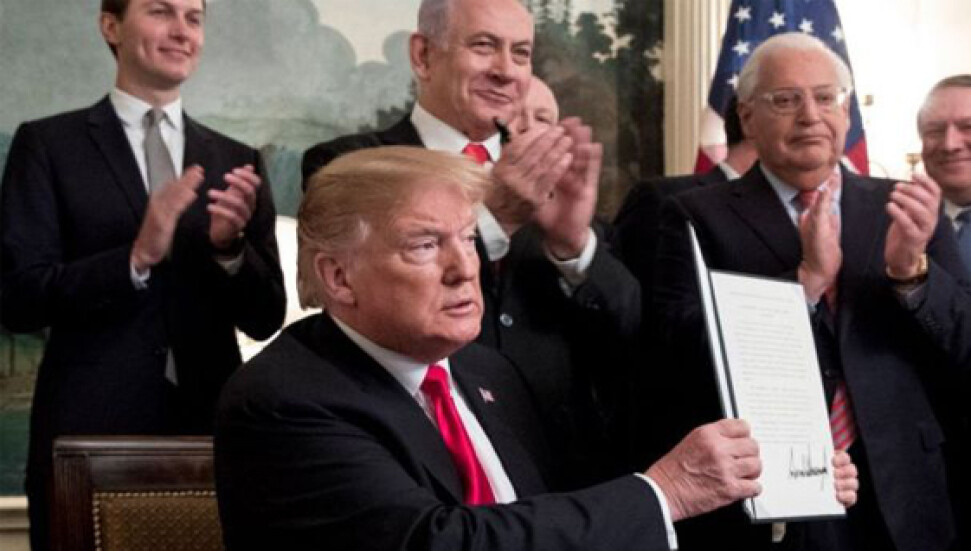 ABD, Trump'ın kararıyla İsrail'in Golan Tepeleri'ndeki egemenliğini tanıdı