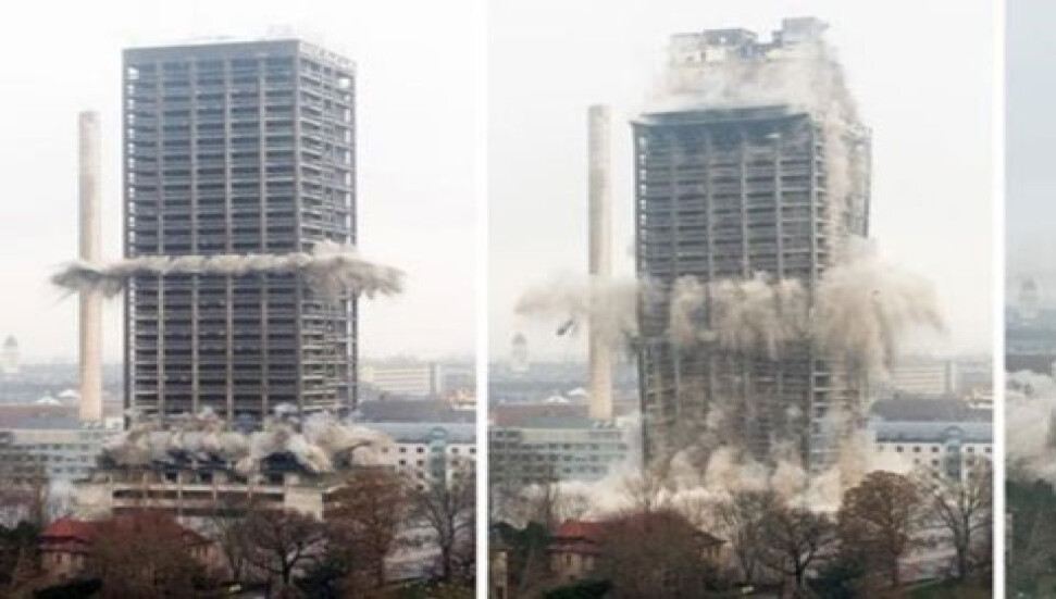 Almanya'da 116 metre yükseklikteki kule yıkıldı