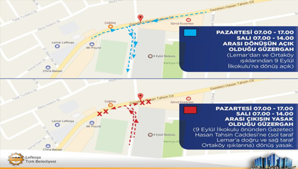 LTB 9 Eylül İlkokulu önünde güvenli trafik uygulamasını hayata geçiriyor