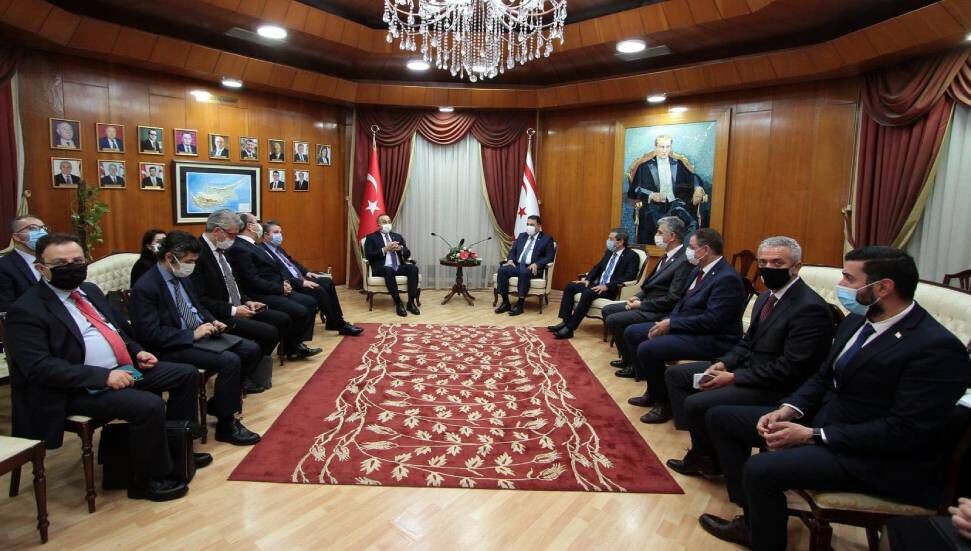 Mevlüt Çavuşoğlu: "Kıbrıs sürecini değerlendirmek ve hükümete desteğimizi bir kez daha göstermek için adadayız"