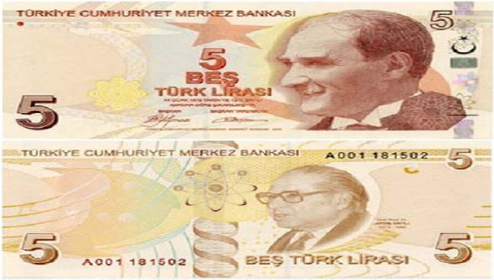 Duyuruya göre, 5 liralık banknotun hakim rengi "mor" olarak belirlendi