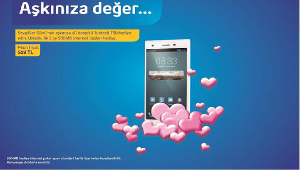 Sevgililer Günü'nde Turkcell T50 kampanyası