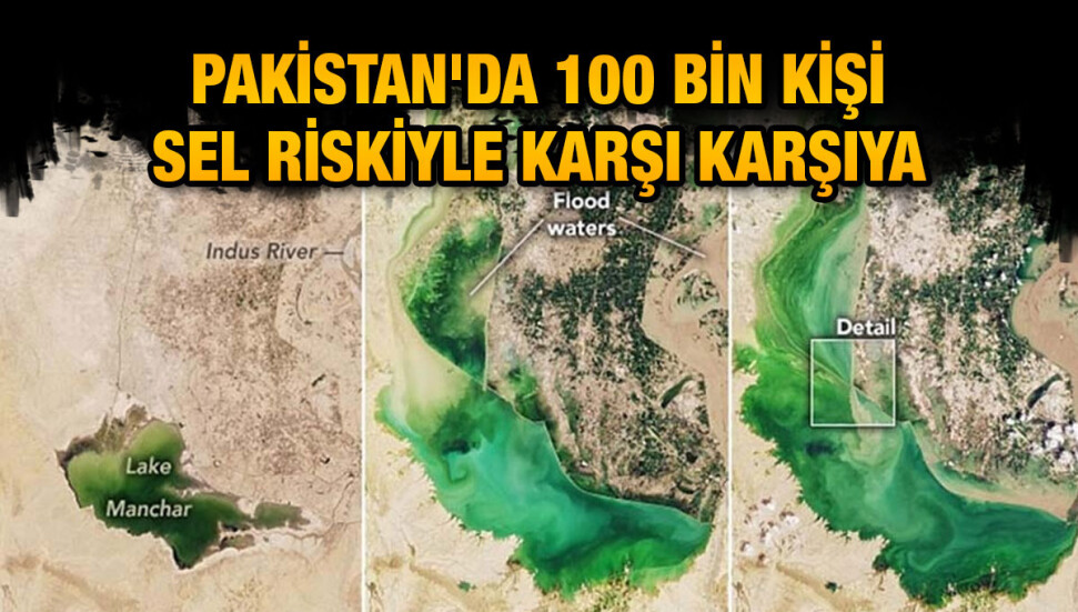 Pakistan'ın en büyük tatlı su gölü taştı