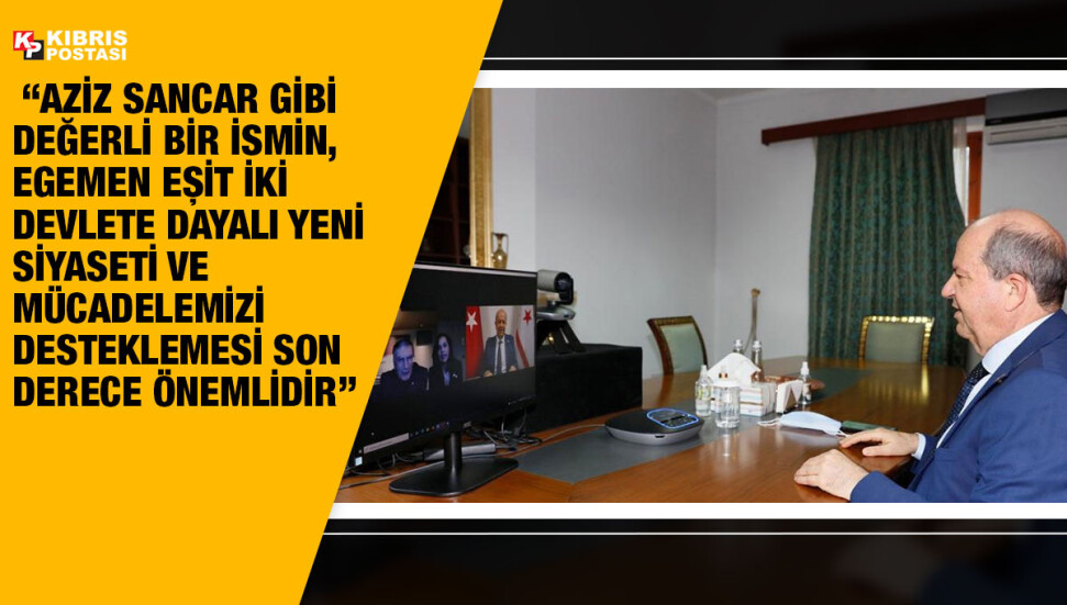 Cumhurbaşkanı Ersin Tatar,  Prof. Dr. Aziz Sancar ile çevrimiçi görüşme yaptı