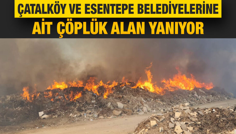 Çatalköy ve Esentepe belediyelerine ait çöplük alanında yangın çıktı