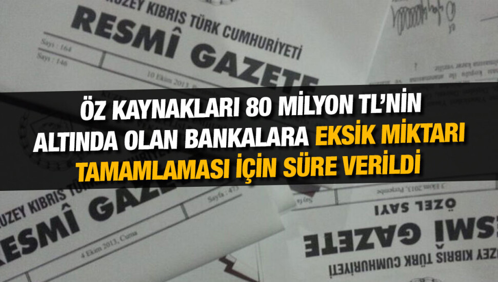 Bankaların asgari sermaye miktarı 80 milyon TL olarak belirlendi