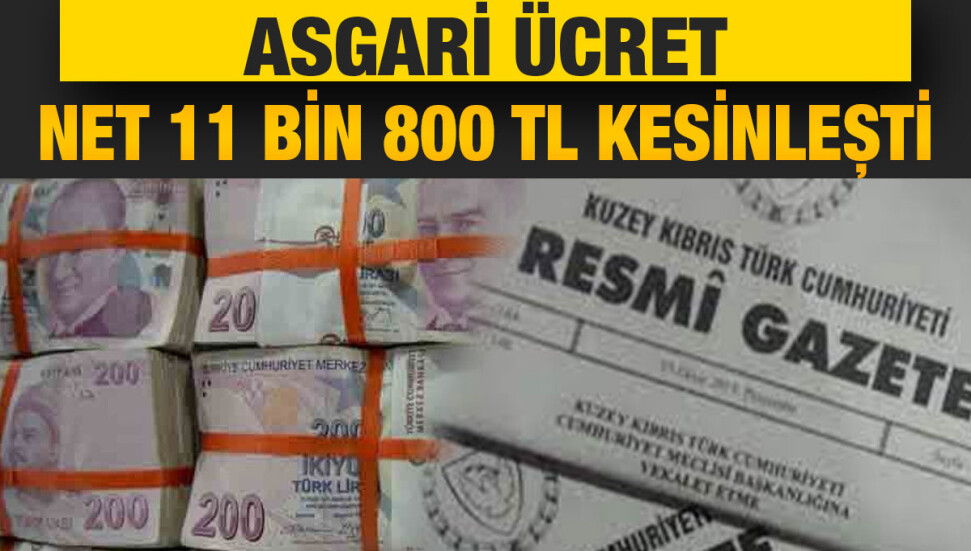 Asgari ücret, kesinleşerek Resmi Gazete’de yayımlandı