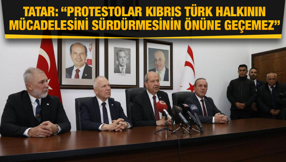 Cumhurbaşkanı Ersin Tatar'a ülkeye dönüşünde destek gösterisi