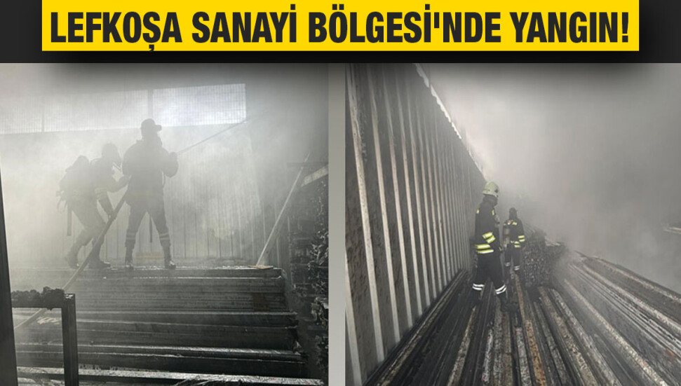 Lefkoşa Sanayi Bölgesi'nde yangın… İtfaiye ekipleri tarafından söndürüldü