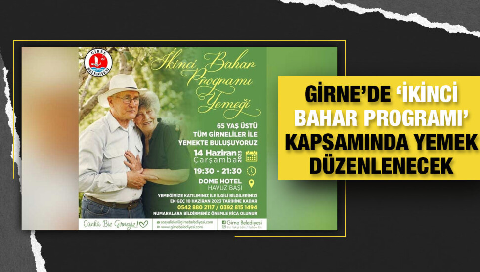 Girne Belediyesi, 65 yaş üstü bireyler için yemek düzenleniyor