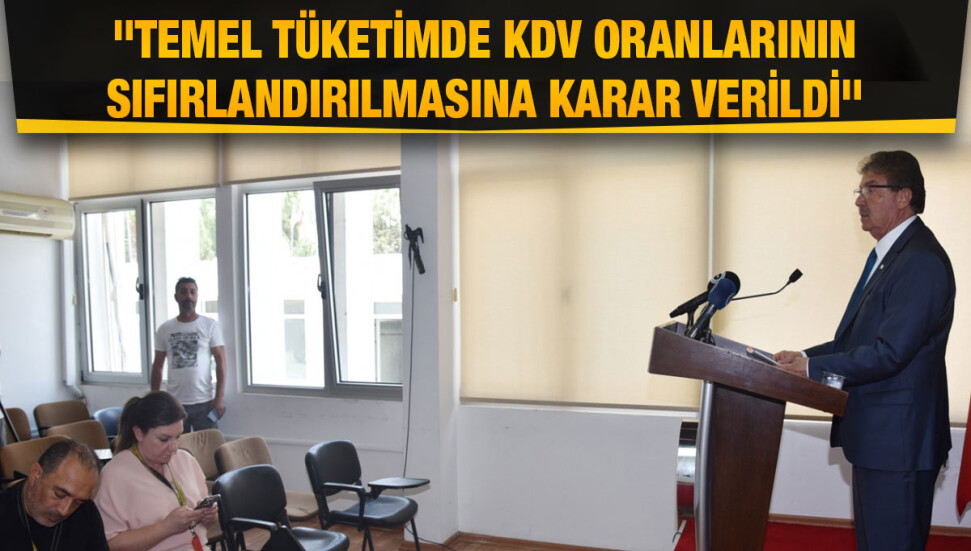 Başbakan Ünal Üstel: Her türlü temel tüketim malzemelerinde KDV oranları sıfırlandırılıyor
