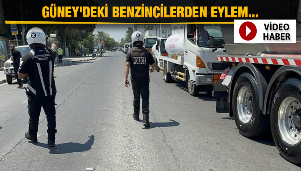 Güney Kıbrıs’taki akaryakıt istasyonu sahipleri Metehan Geçiş Kapısı’nda eylem yaptı