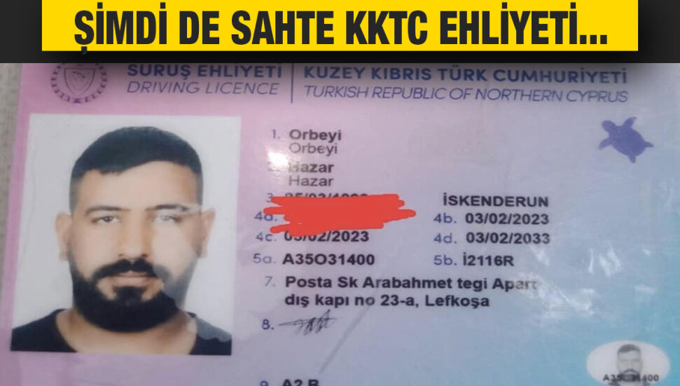 Sahte KKTC ehliyeti İskenderun’da ortaya çıktı