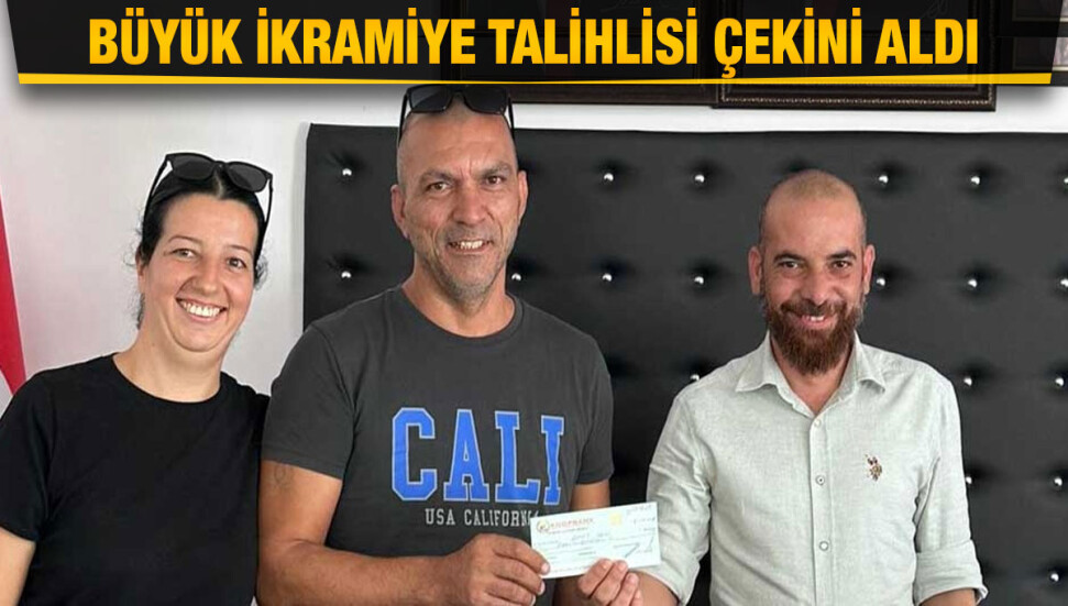 1.5 milyon TL kazanan talihli Ahmet Yeni, çekini aldı