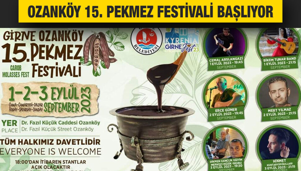 Ozanköy 15. Pekmez Festivali bugün başlıyor