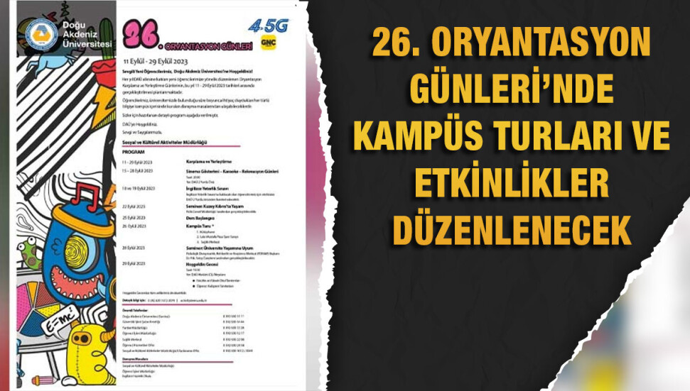 DAÜ 26. Oryantasyon Günleri başlıyor