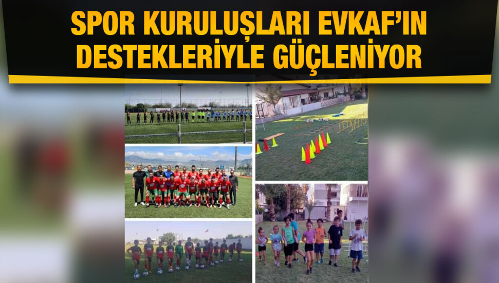 Evkaf, Baf Ülkü Yurdu Spor Kulübü ve Düzova Gençlik Spor Derneği’nin spor malzemelerini karşıladı