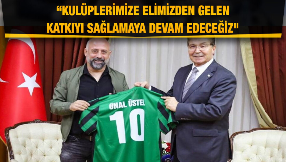 Ünal Üstel, Küçük Kaymaklı Türk Spor Kulübü Başkanı ve yönetim kurulunu kabul etti