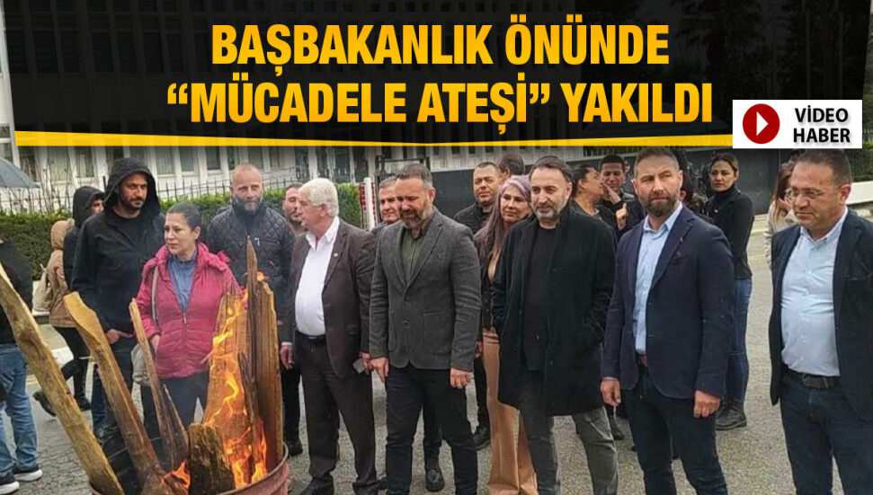 Kamuda yetkili beş sendika “vergi düzenlemesine” karşı Başbakanlık önünde “mücadele ateşi” yaktı