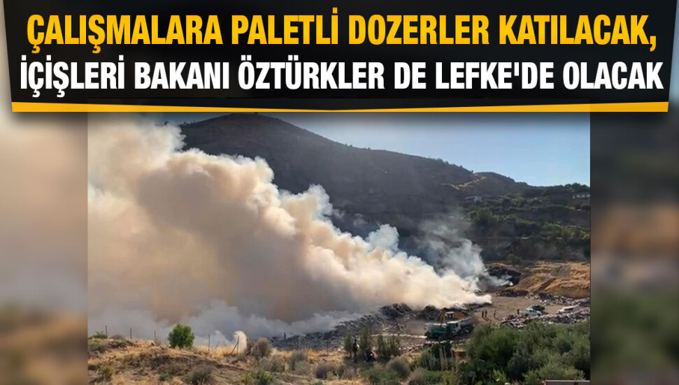 Lefke çöplüğündeki yangın devam ediyor!