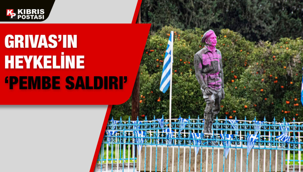 Grivas’ın heykeli pembeye boyandı
