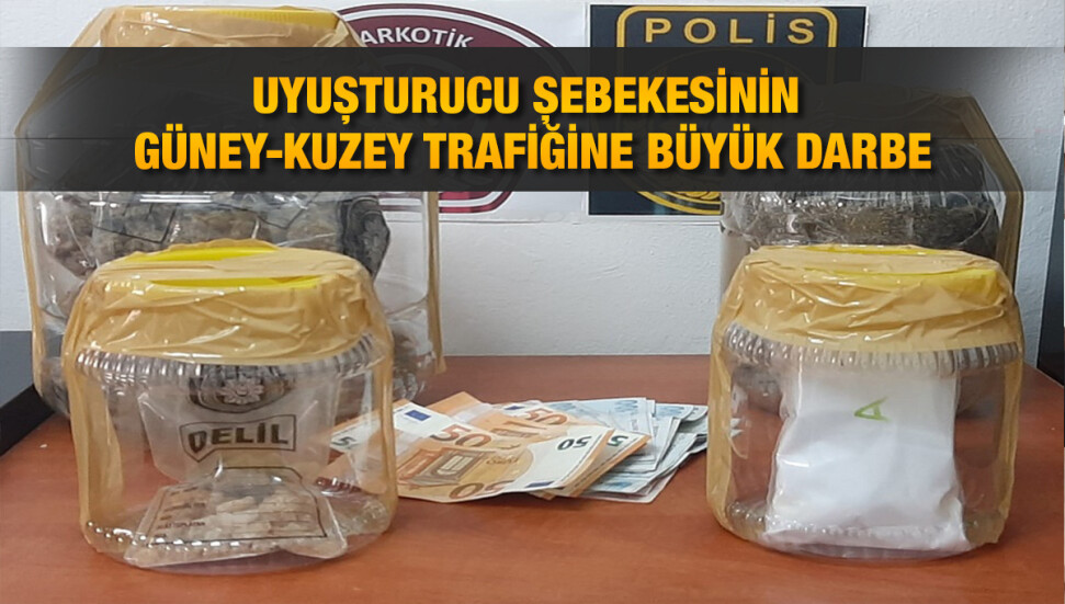 Güney - Kuzey uyuşturucu trafiğine Narkotikten darbe niteliğinde operasyon