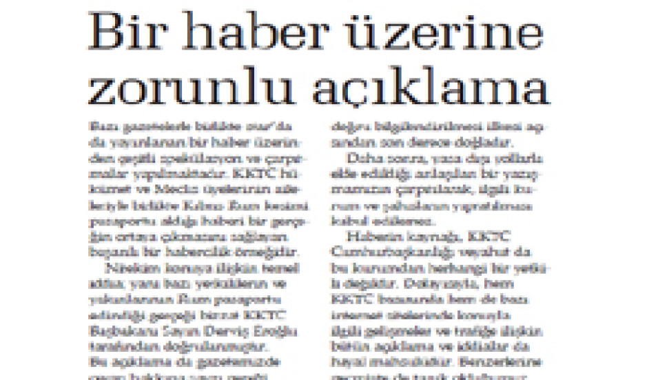 Star Gazetesi pasaport haberleriyle ilgili açıklama yaptı