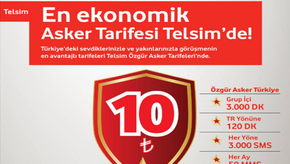En ekonomik asker tarifesi Telsim'de!