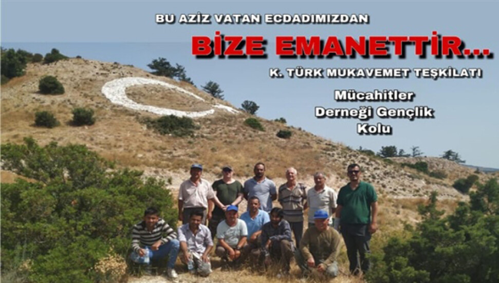 TMT Mücahitler Derneği Gençlik Kolu, Ergazi'deki bayrağın onarımını yaptı