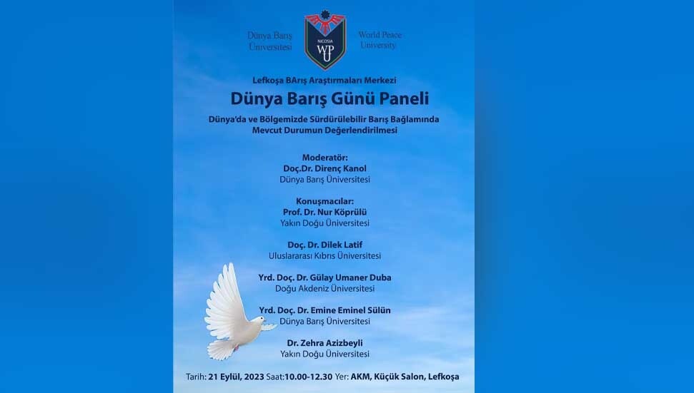 “Dünya Barış Günü” paneli yarın AKM Lefkoşa’da yapılacak