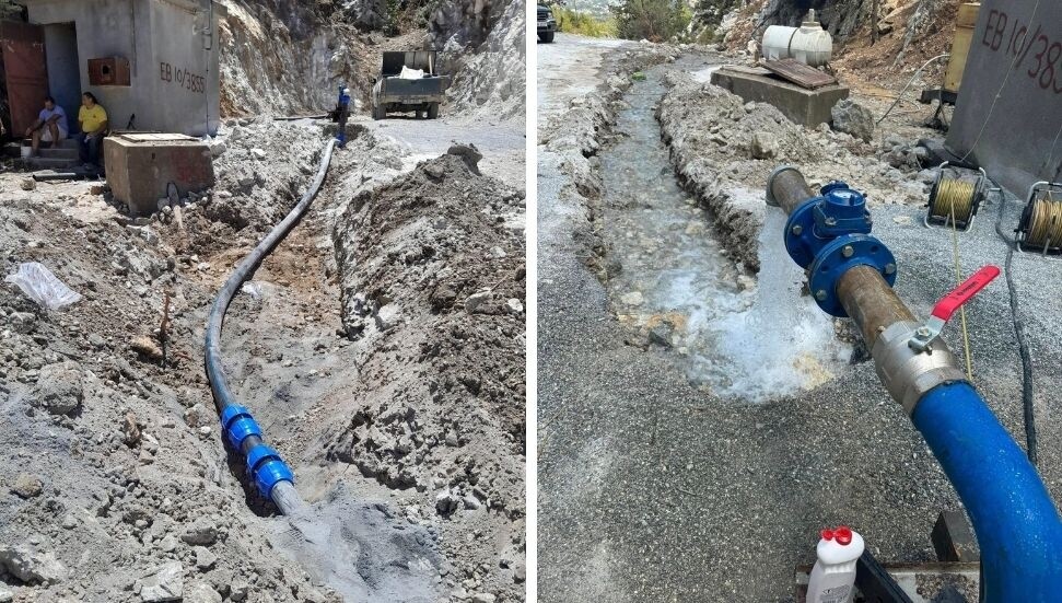 Çatalköy'de yaklaşık 6 ay önce başlatılan su kuyusu çalışmaları tamamlandı