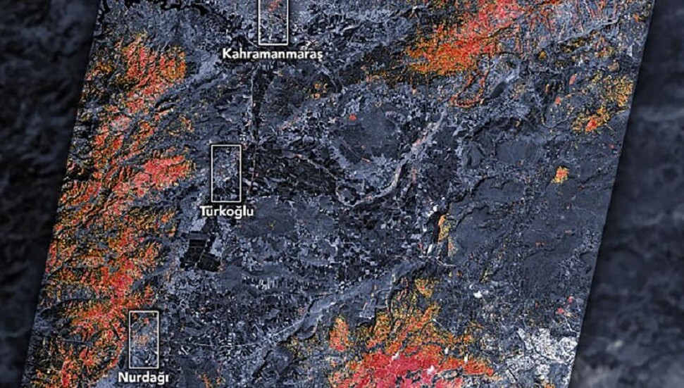 NASA'dan 3 bölgedeki deprem hasarını gösteren harita